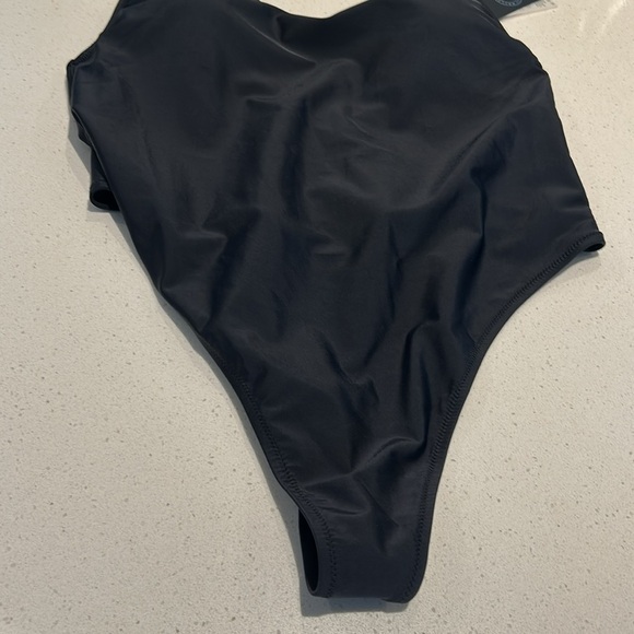 RELLECIGA Black High Cut Low Back One Piece Thong Swimsuit for Women - Picture 10 of 14